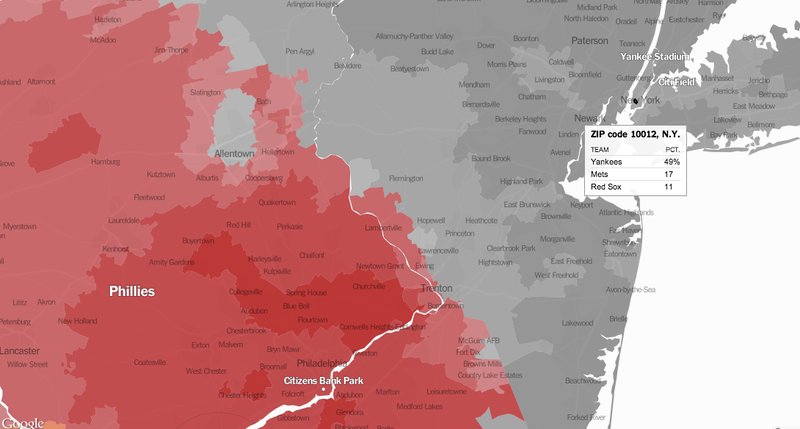 Illustration for article titled Which MLB Teams Does Your Town Root For? NYT Interactive Has Answers